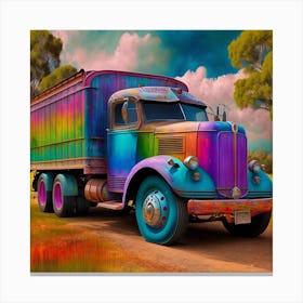 Rainbow Truck Canvas Print