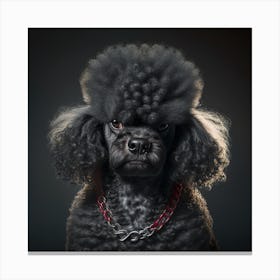 Black Poodle Portrait Canvas Print