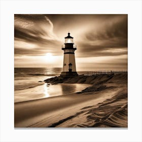 Lighthouse At Sunset 53 Canvas Print