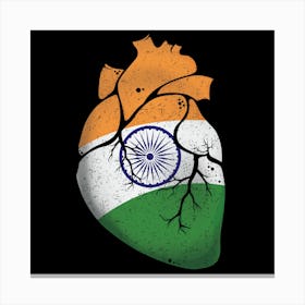 India Heart Flag Canvas Print