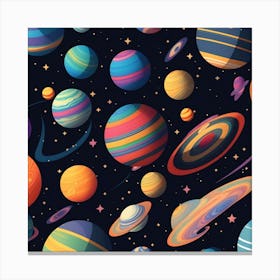 Planet Star Fantasy Planets In Space Canvas Print