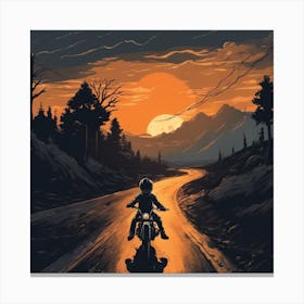 Chasing Dusk on Two Wheels Canvas Print