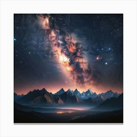 Milky Over Mountains Canvas Print