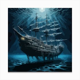 The ghost ship Under The Sea Canvas Print