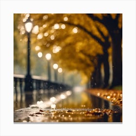 Promenade lined with Golden Sycamore Trees Canvas Print