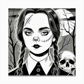 Wednesday Adams portrait 2 Canvas Print