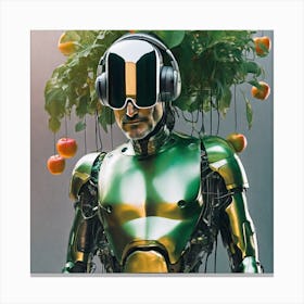 Robot With Headphone Canvas Print