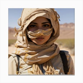 Portrait Of A Woman In The Desert Canvas Print