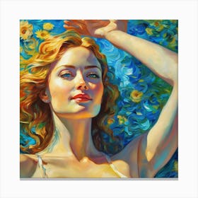 'Sunflower Girl' vbj Canvas Print