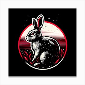 Rabbit In The Night Sky Canvas Print