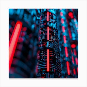 Abstract Image Of Electronic Circuits Canvas Print