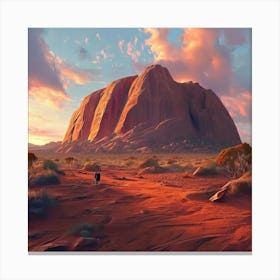 Ayers Rock Australia Bathed In The Ethereal Glow Of A Heavenly Realm Canvas Print