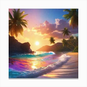 Sunset On The Beach 27 Canvas Print