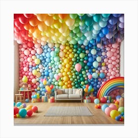 Rainbow Balloons 6 Canvas Print
