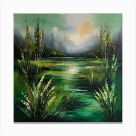 Default Original Landscape Plants Oil Painting 21 Canvas Print