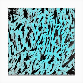 Blue and Black Abstract Canvas Print