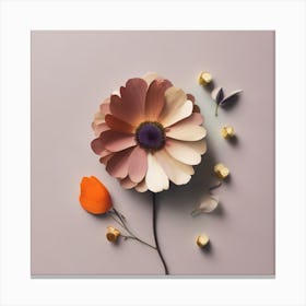 Default A Simple Minimalistic Flower Art With Mild Colours 1 Canvas Print