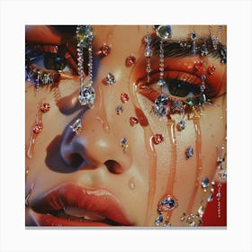 Girl With Jewels On Her Face Canvas Print