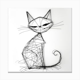 Wire Cat Canvas Print