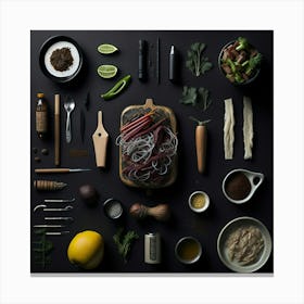 Barbecue Props Knolling Layout (67) Canvas Print