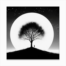 Tree In The Night 1 Canvas Print