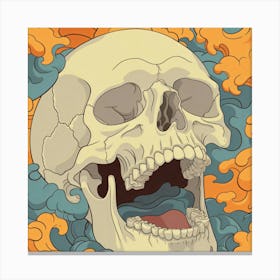 Skull And Clouds Canvas Print