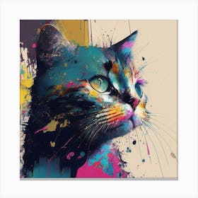 Kitty Splatter Canvas Print