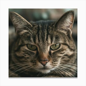 Majestic Tabby Cat Close-Up Canvas Print