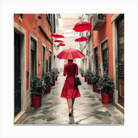 Red Umbrellas In Italy Art Illustration Painting F Lhx0wpbutyowc0t90kwl0q Vqfaygsiruy8zzibskvxja Canvas Print