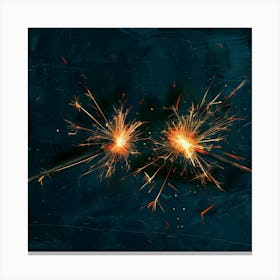 Sparklers On A Dark Background Canvas Print