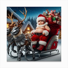Santa Claus In Sleigh 1 Canvas Print
