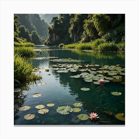 Lily Pond In The Mountains Canvas Print