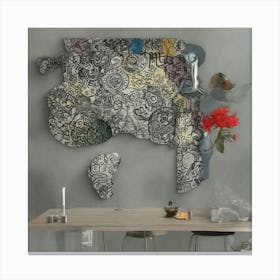 Doodle Map Canvas Print