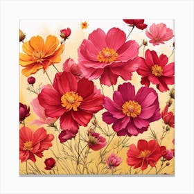 Cosmos Flowers 1 Canvas Print