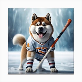 Hockey Dog Canvas Print