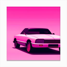 Pink Car On A Pink Background Canvas Print