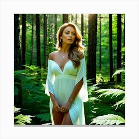 Beautiful Woman In The Forest 8 Canvas Print