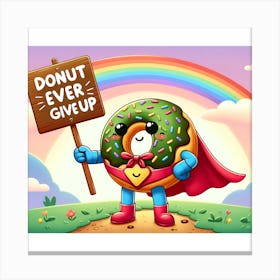 Donut Ever Give Up Canvas Print