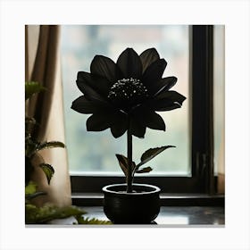 Black Flower Canvas Print