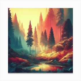 Colorful Treetops Canvas Print