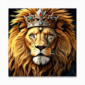 Lion With Crown Canvas Print