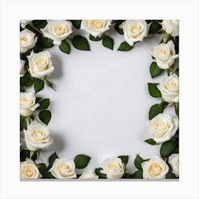 White Roses Frame 2 Canvas Print