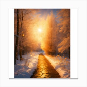 Path In The Snow Canvas Print