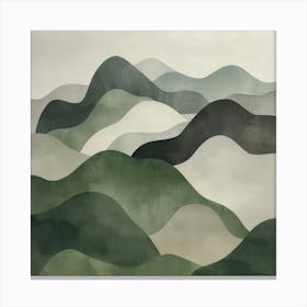 Japanese Watercolour Of Mount Aino 2 Canvas Print