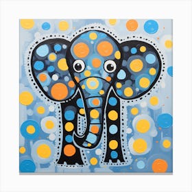 Elephant Polka Dots Canvas Print