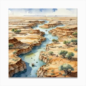 River In The Desert Canvas Print