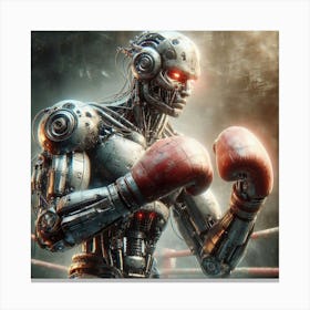 Robot Boxing Canvas Print