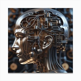 Cyborg Head 11 Canvas Print