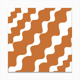 Brown Wavy Pattern Canvas Print