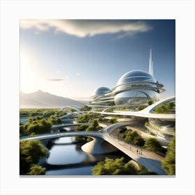 Futuristic City 308 Canvas Print